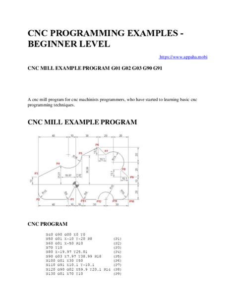 Beginner Level CNC Program Examples.